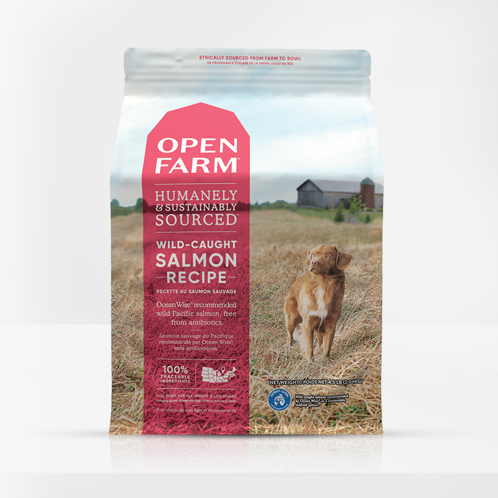 Open Farm Wild-Caught Salmon Dry Dog Food Packaging 